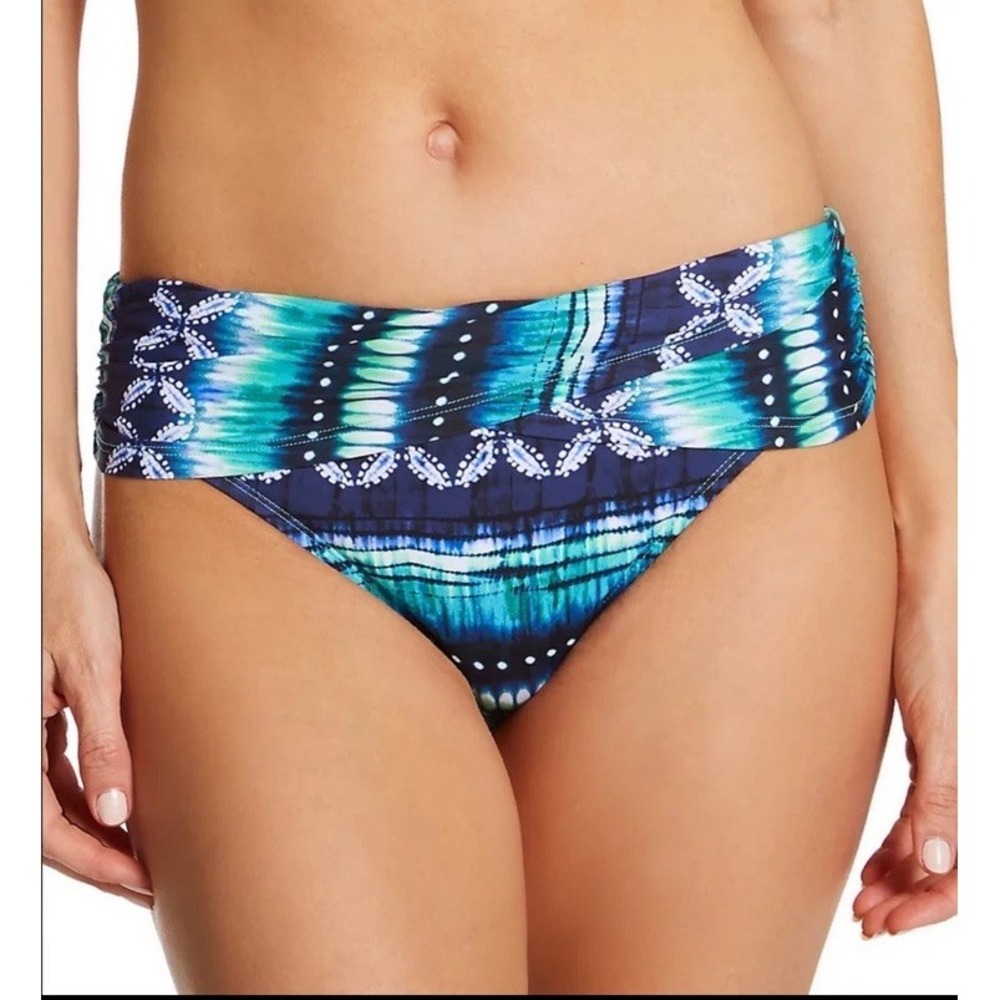 BLEU by Rod Beattie Sun Sea & Sand Sarong Hipster Bikini Bottoms in Navy Size 14